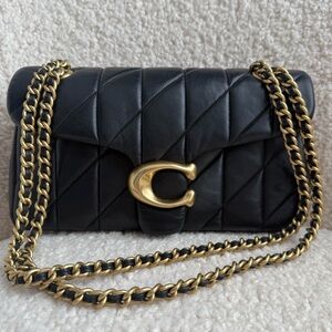 COACH Tabby Shoulder Bag 26 With Pillow Quilting CP150 BLACK / GOLD ⭐